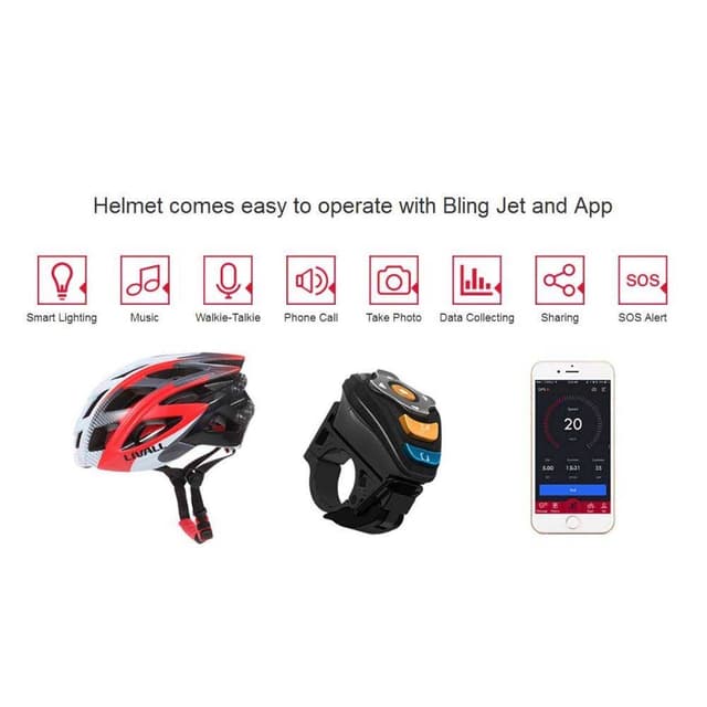 Livall BH62 Smart and Safe Cycling Helmet Bluetooth Black White