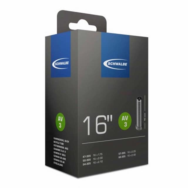 Schwalbe AV3 Inner Tube 16x1.75/2.50 Schrader - ETRTO 47/62-305