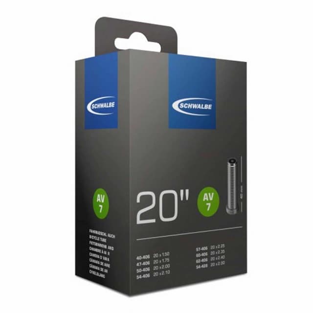 Schwalbe AV7 Inner Tube 20x1.50x2.50 Schrader - ETRTO 40/62-406/428