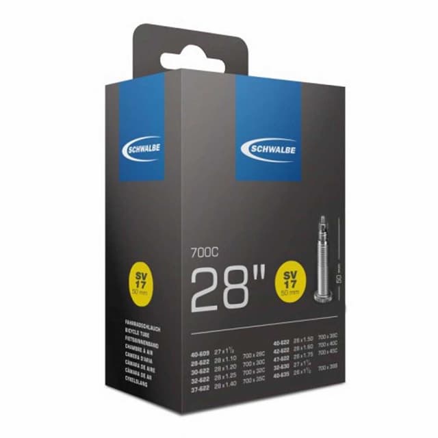 Schwalbe SV17 Extra Long Inner Tube 28" 700x28/45 Presta 50mm - ETRTO 28/47-609/635