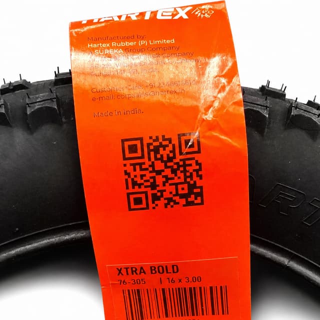 Hartex Xtra Bold Gumwall Tyre 16x3.00 - ETRTO 76-305