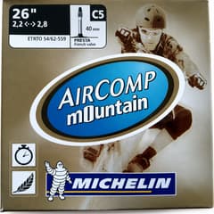 Michelin Aircomp Mountain Inner Tube 26x2.2/2.8 Presta 40 mm - ETRTO 54/62-559