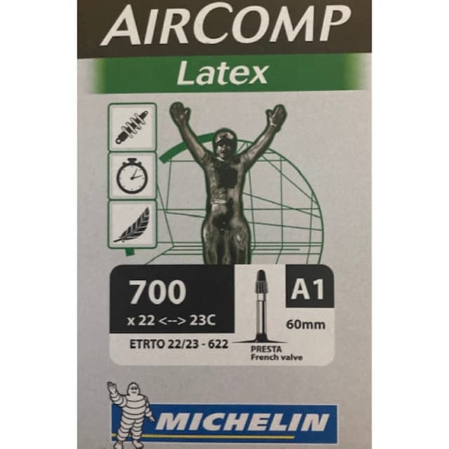 Michelin Aircomp Latex Inner Tube 700x22/23 Presta 60 mm - ETRTO 22/23-622