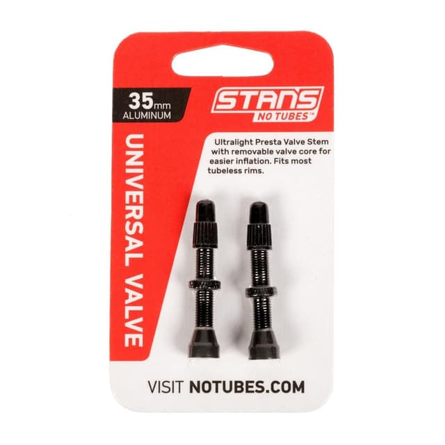 Notubes Stans Aluminium Tubeless Valves 35mm Pair Black