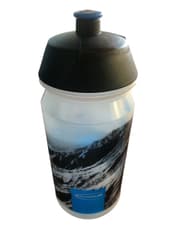 Schwalbe 500ml Transparent Water Bottle - Mountain Design with Black Cap